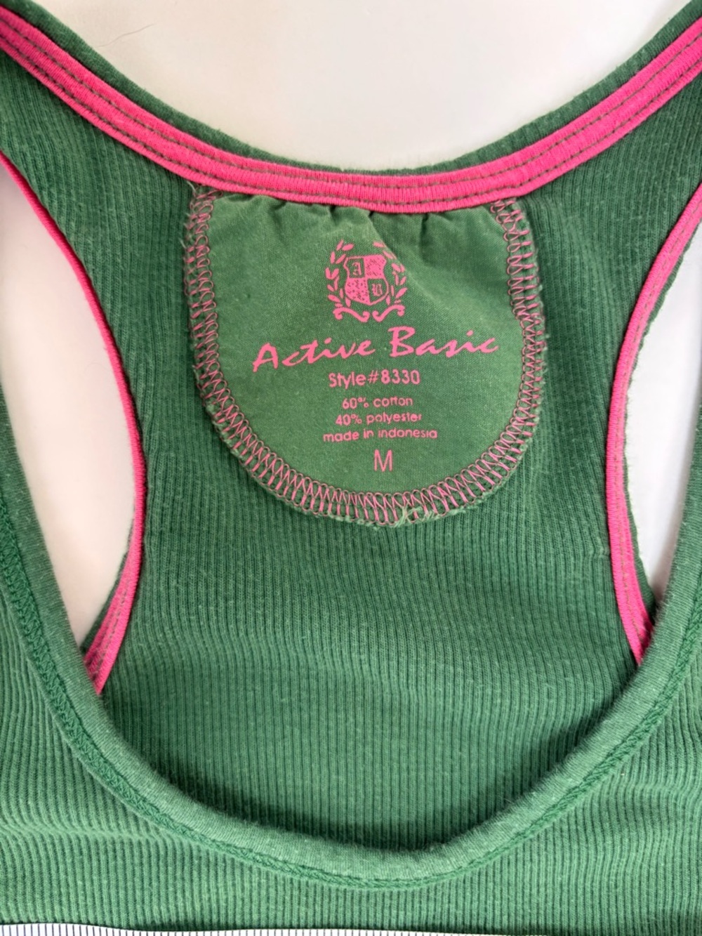 Y2K Ribbed Long Slim Active Basic Green Ribbed Tank Top M - Picture 3 of 8